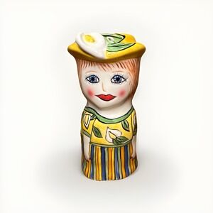 Susan Paley Mini 4" Vase by Ganz Lily Vintage Rare Yellow Magnet Art Pottery